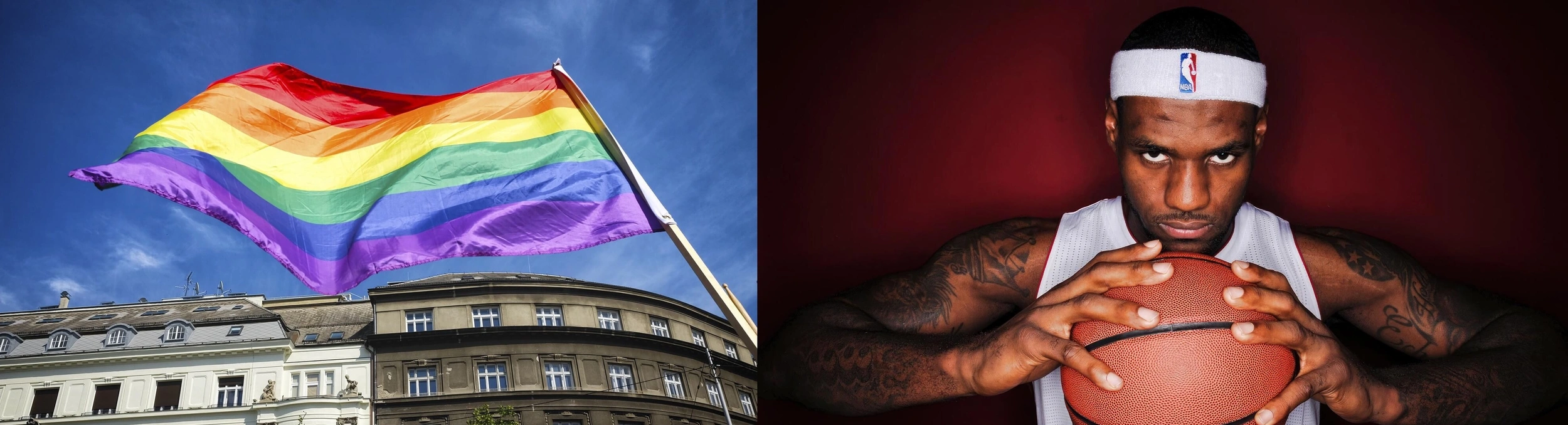 pride flag and LeBron James