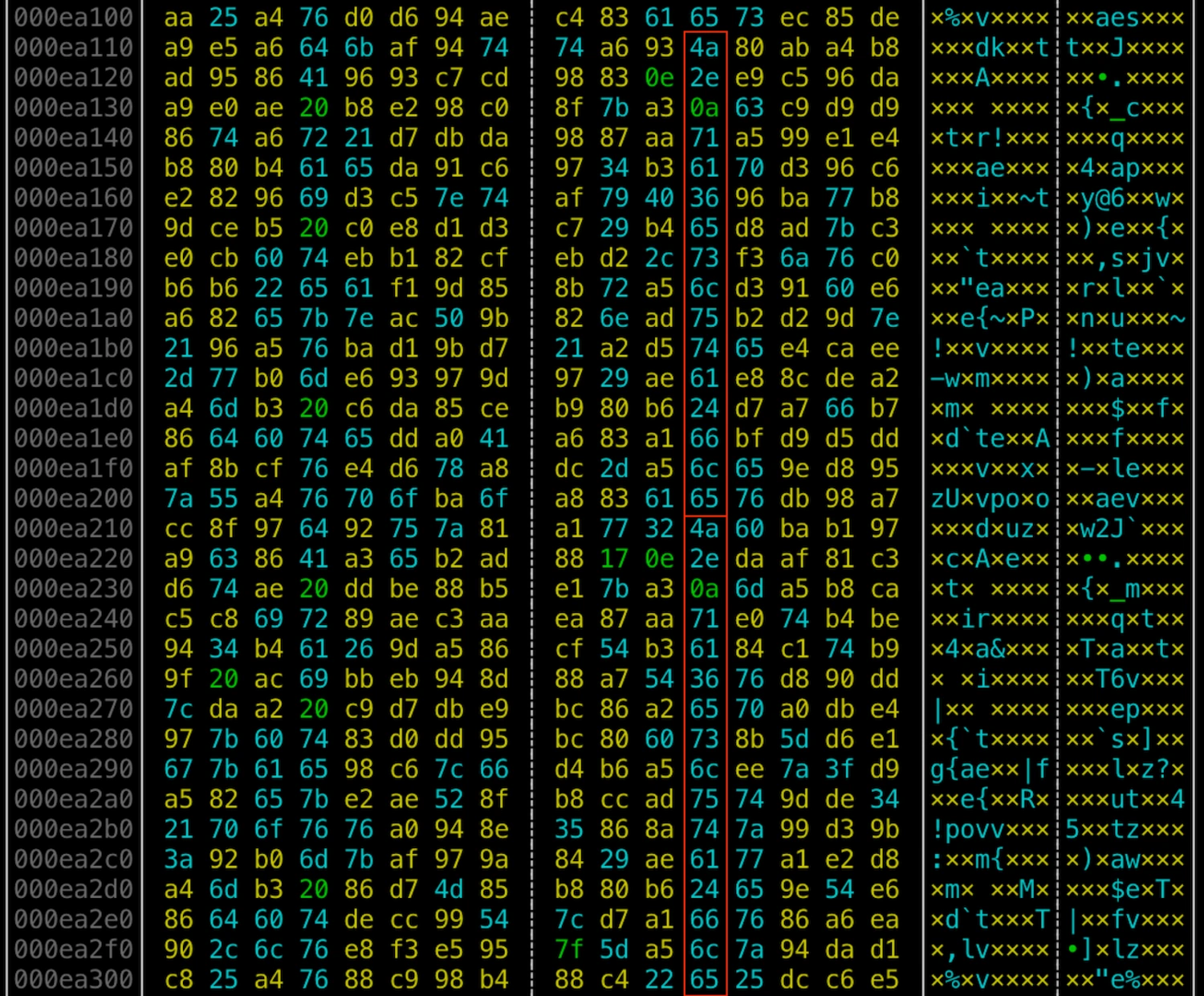 Repeating pattern in a firmware file